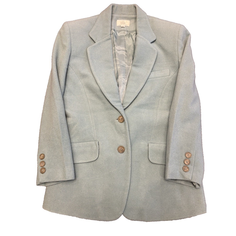 Vtg Lindini Cashmere green blazer sz 34 Womens Old Money Quiet Luxury Career